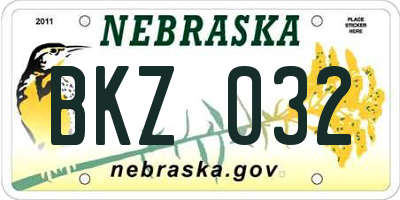 NE license plate BKZ032