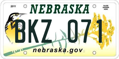 NE license plate BKZ071