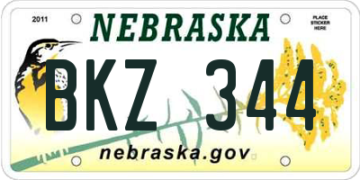 NE license plate BKZ344