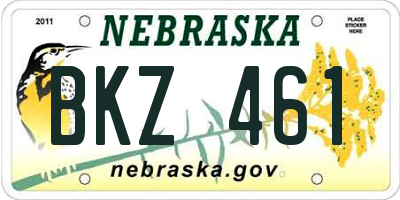 NE license plate BKZ461
