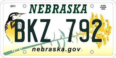 NE license plate BKZ792