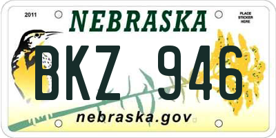 NE license plate BKZ946