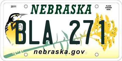 NE license plate BLA271