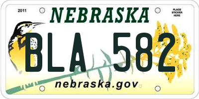 NE license plate BLA582
