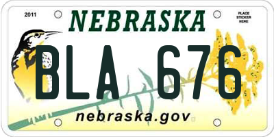 NE license plate BLA676