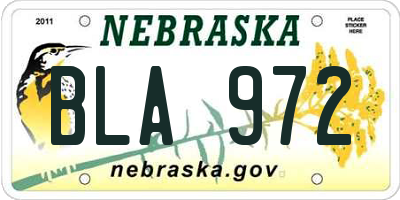 NE license plate BLA972