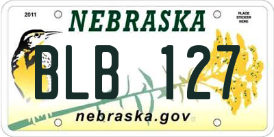 NE license plate BLB127