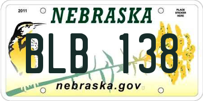 NE license plate BLB138