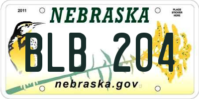 NE license plate BLB204