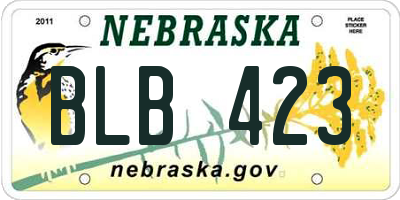 NE license plate BLB423