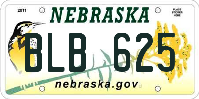 NE license plate BLB625