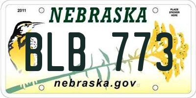 NE license plate BLB773