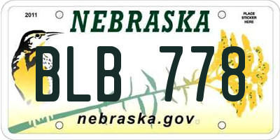 NE license plate BLB778