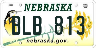 NE license plate BLB813
