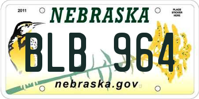NE license plate BLB964