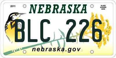 NE license plate BLC226