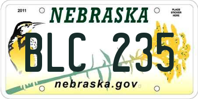 NE license plate BLC235