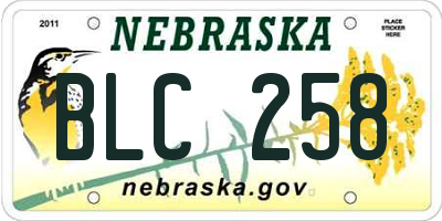 NE license plate BLC258