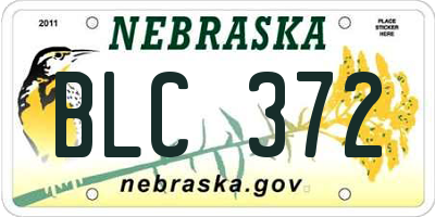 NE license plate BLC372