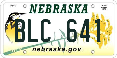 NE license plate BLC641