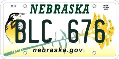 NE license plate BLC676