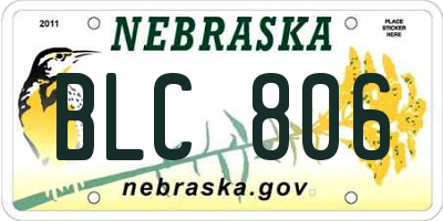 NE license plate BLC806