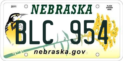 NE license plate BLC954
