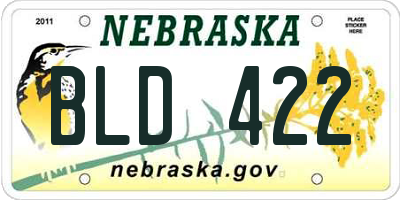 NE license plate BLD422