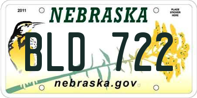 NE license plate BLD722