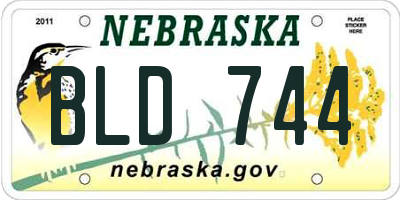 NE license plate BLD744