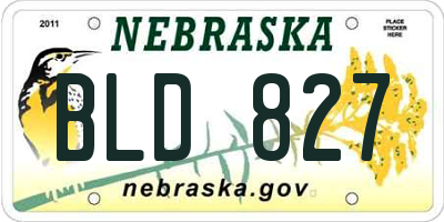 NE license plate BLD827
