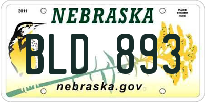 NE license plate BLD893
