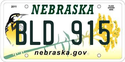 NE license plate BLD915