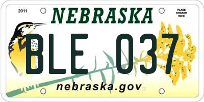 NE license plate BLE037