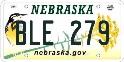 NE license plate BLE279
