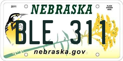 NE license plate BLE311
