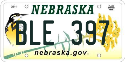 NE license plate BLE397