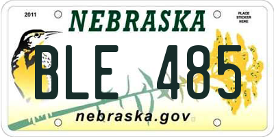 NE license plate BLE485