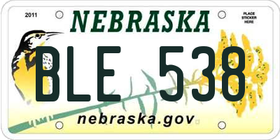 NE license plate BLE538