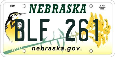NE license plate BLF261