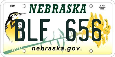 NE license plate BLF656