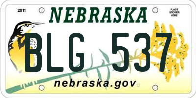 NE license plate BLG537