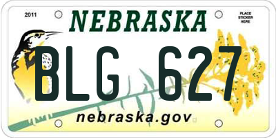 NE license plate BLG627