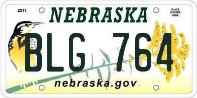 NE license plate BLG764