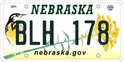 NE license plate BLH178