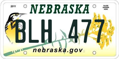 NE license plate BLH477