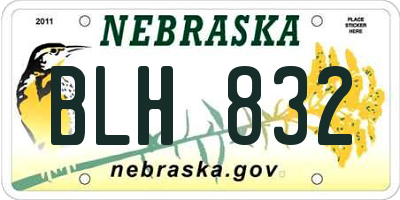 NE license plate BLH832