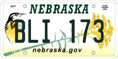 NE license plate BLI173