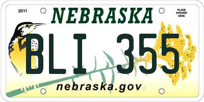 NE license plate BLI355