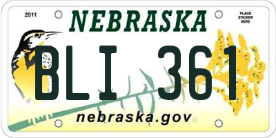 NE license plate BLI361